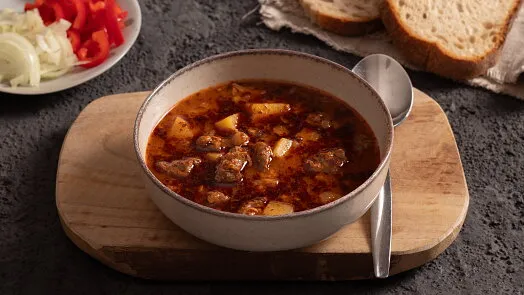 Hungarian goulash soup bowl