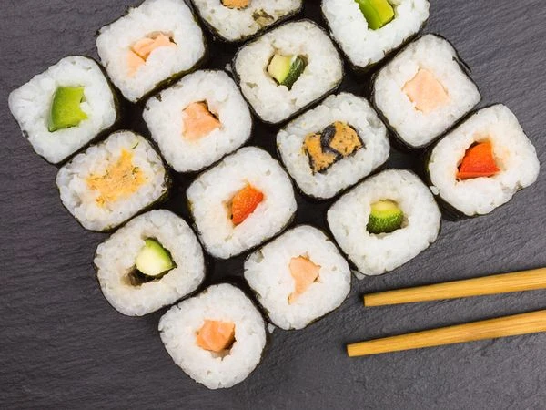 Assorted sushi rolls