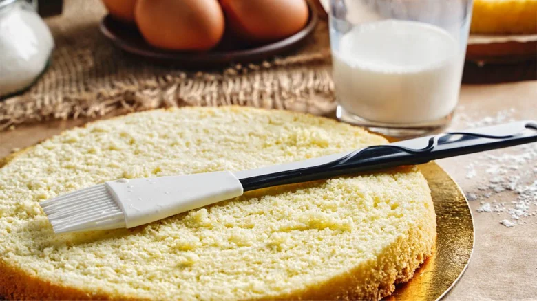 Upečený korpus z piškotového těsta s křídlovkou na maštění.