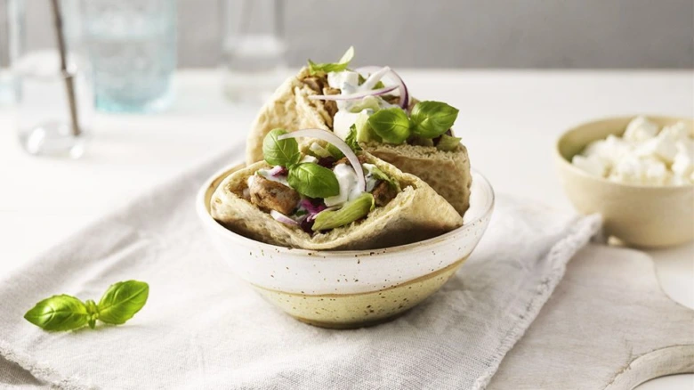 Shawarma in pita bread bowl