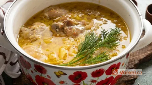 Hot česnečové rizoto s kuřecím masem v květinovém hrnci.